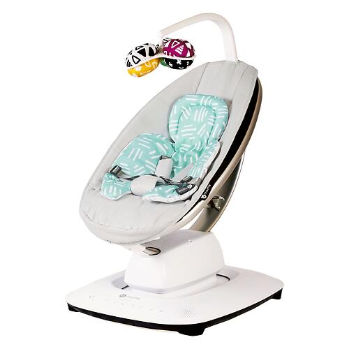 Outlet! Кресло-качалка 4moms MamaRoo5 Grey в комплекте с вкладышем Mint/Mesh (Ал) (11)