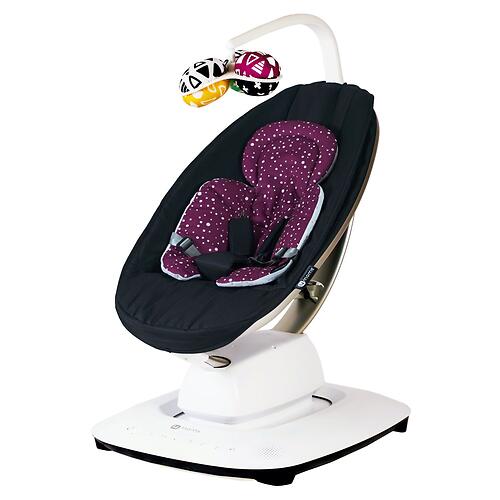 Кресло-качалка 4moms MamaRoo5 Black в комплекте с вкладышем Maroon/Plush (14)