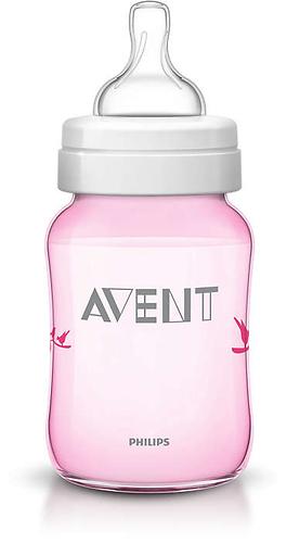 Бутылочка Avent Classic 260 мл 1мес+ розовая с птицами (9)