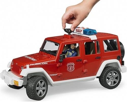 Внедорожник Bruder Jeep Wrangler Unlimited Rubicon Пожарная с фигуркой (8)