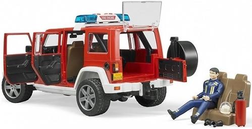 Внедорожник Bruder Jeep Wrangler Unlimited Rubicon Пожарная с фигуркой (10)
