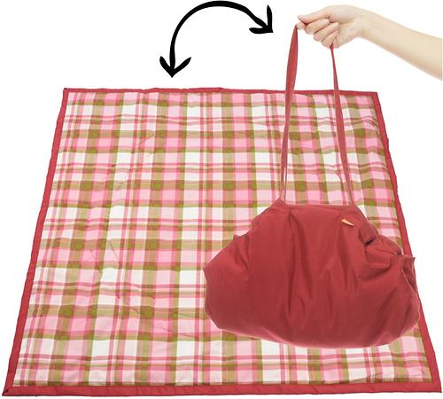 Коврик трансформер Чудо-Чадо + переносной коврик-сумка бордовый/клетка (3)