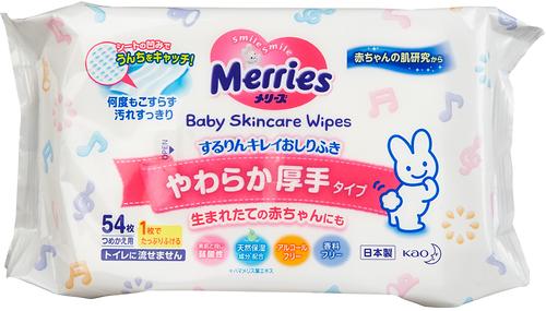 Салфетки влажные Merries Skin Care для новорожденных 54 шт (1)