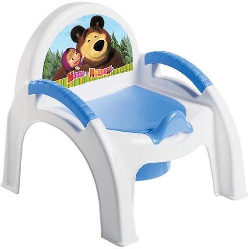 Горшок-стульчик Маша и Медведь с аппликацией Голубой (1)