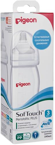 Бутылочка для кормления Перистальтик Плюс Pigeon с широким горлом 240 мл (5)