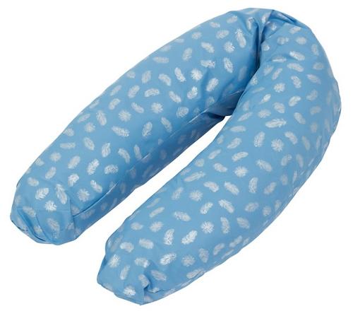 Подушка для беременных Roxy Kids наполнитель холлофайбер Голубая c белыми перышками (11)