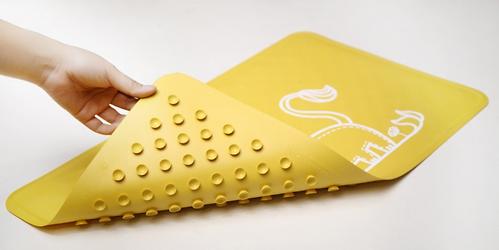 Антискользящий резиновый коврик для ванны Roxy Kids Желтый Жираф (7)