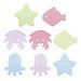 Антискользящие мини-коврики ROXY-KIDS для ванны Sea Animals Soft Colors 8шт (1)
