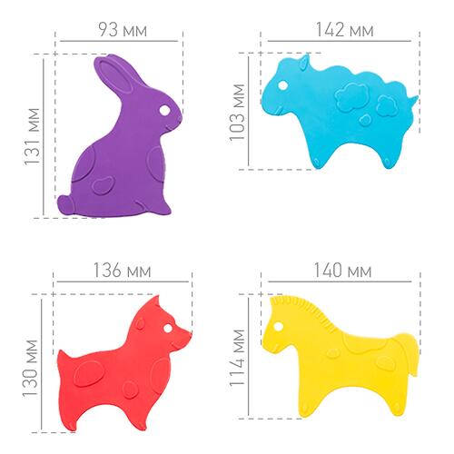 Антискользящие мини-коврики ROXY-KIDS для ванны ANIMALS 10шт (15)