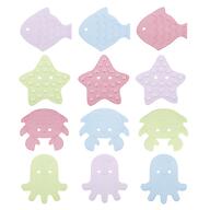 Антискользящие мини-коврики ROXY-KIDS для ванны Sea Animals Soft Colors 12шт