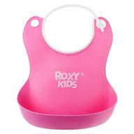 Нагрудник Roxy Kids мягкий с кармашком и застежкой RB-401-R Розовый