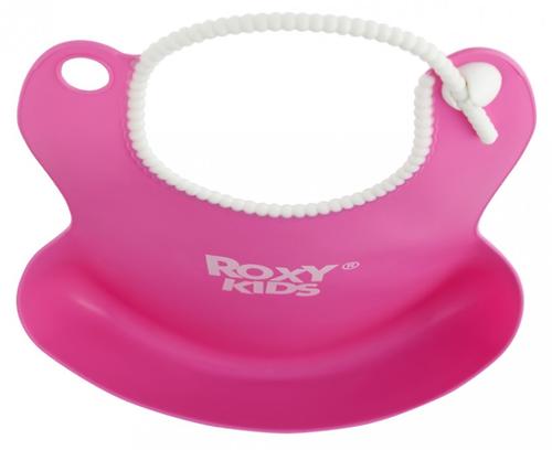 Нагрудник Roxy Kids мягкий с кармашком и застежкой RB-401-R Розовый (10)