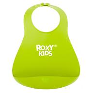 Нагрудник Roxy Kids мягкий с карманом для крошек RB-402G Зеленый