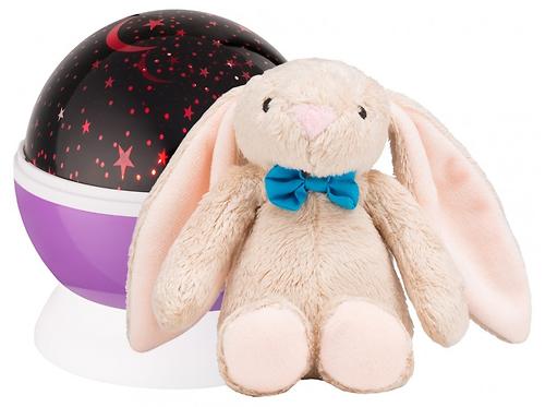 Ночник-проектор звездного неба Roxy Kids с игрушкой Bunny Фиолетовый + плюшевый Заяц (5)