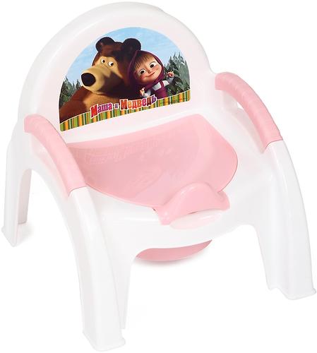 Горшок-стульчик Маша и Медведь с аппликацией Розовый (1)