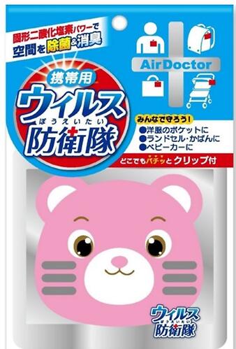 Блокатор вирусов Air Doctor Bear Pattern Pink Kiyou Jochugiku портативный (1)