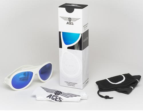 Солнцезащитные очки Babiators Aces Aviator - Wicked white (Белый - синие линзы) 6+ (8)