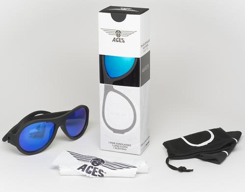 Солнцезащитные очки Babiators Aces Aviator - Black Ops (Чёрный - cиние линзы) 6+ (6)