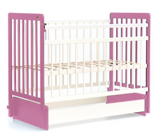Кровать детская Bambini Евро стиль М 01.10.04 Бело-Розовый (4)