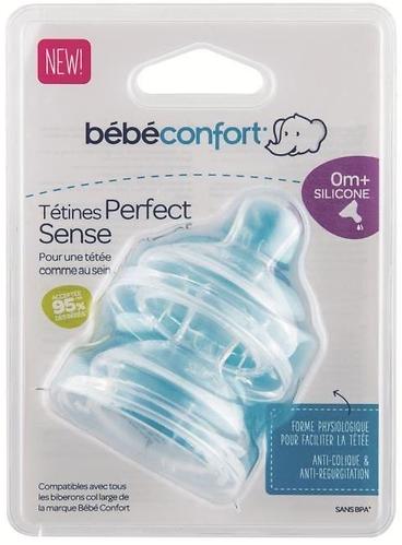 Соска Bebe Confort силиконовая 2шт 0м+ широкая, средний поток (4)