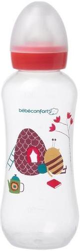 Бутылка Bebe Confort пластиковая 360мл 6-24м узкая Розовая (1)