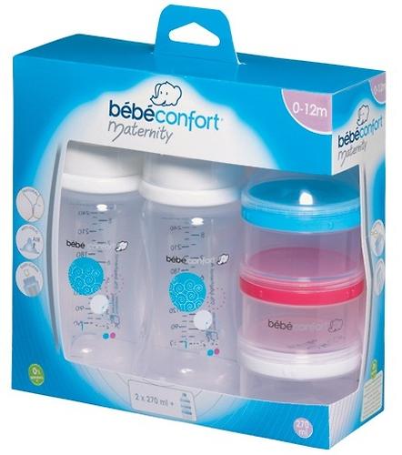 Бутылочки Bebe Confort Evidence пластиковые 270мл 0-12м 2шт с контейнером для хранения молока (2)
