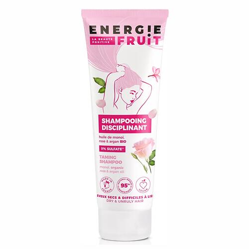 Бессульфатный разглаживающий шампунь для волос Energie Fruit Монои, Роза и Аргановое масло Био 250мл (4)