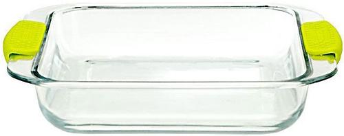 Квадратное блюдо для запекания Fissman 1.8 л с силиконовыми ручками (стекло) 6139 (1)