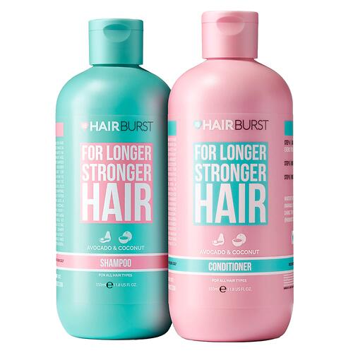 Набор Шампунь и Кондиционер для роста и укрепления волос Hairburst Longer Stronger Avocado & Coconut по 350 мл (9)
