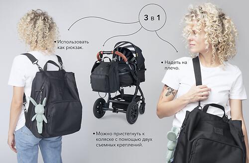 Сумка-рюкзак для мамы Happy Baby Black (21)