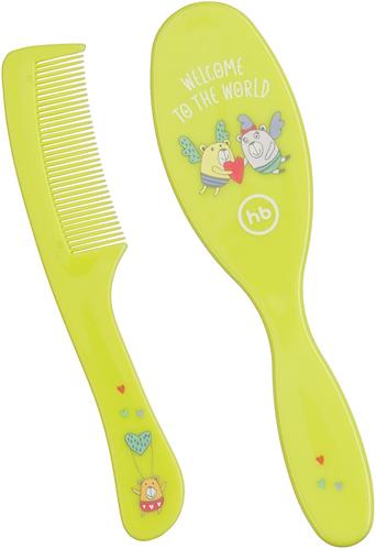 Набор щеток для волос Happy Baby Brush Сomb Set Lime (4)