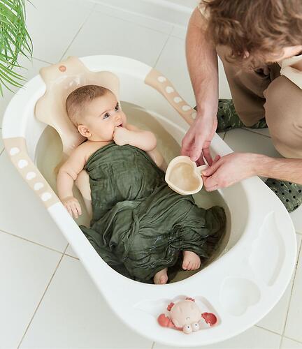 Ванна Happy baby с анатомической горкой Bath Comfort Warm Grey (15)