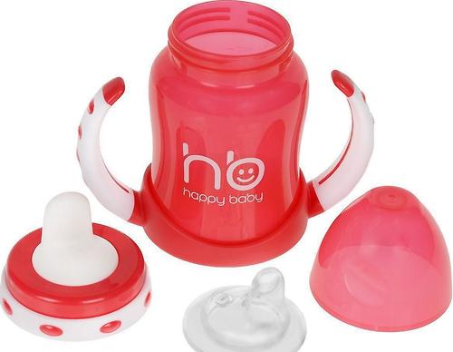 Поильник Happy Baby с двумя тренировочными клапанами Feeding Cup Red (4)