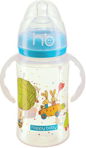Бутылочка Happy Baby для кормления с ручками Milky Stories 240 мл Blue (3)