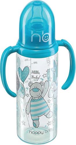 Бутылочка для кормления Happy Baby 250 мл, две силиконовые соски Aqua (1)