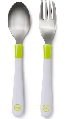 Набор столовых приборов Happy Baby Spoon and Fork Baby Cutlery Set Lime (4)