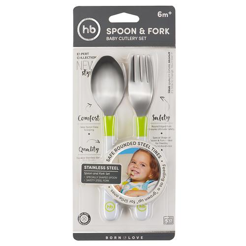 Набор столовых приборов Happy Baby Spoon and Fork Baby Cutlery Set Lime (6)