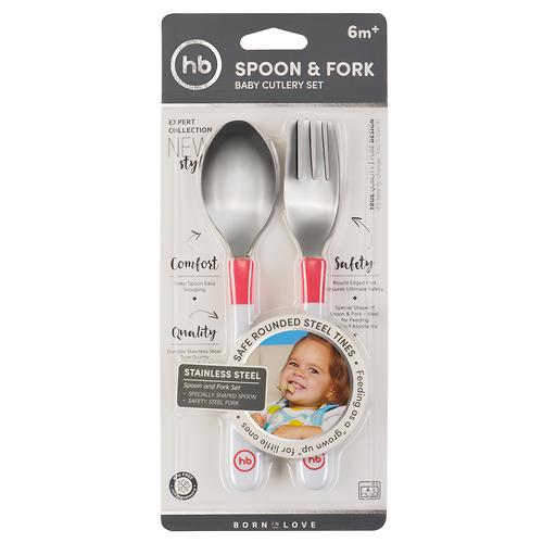Набор столовых приборов Happy Baby Spoon and Fork Baby Cutlery Set Red (6)