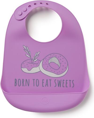 Нагрудник Happy Baby силиконовый Soft Silicone Bib Violet (1)