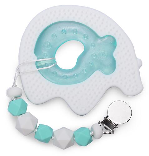 Набор прорезывателей Happy Baby силиконовый и ЭВА с водой с держателем White and Mint (5)