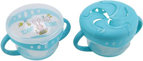 Набор тарелок с двумя крышками Happy Baby Comfy Plate Blue (3)