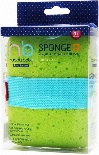 Мочалка с резинкой на руку Happy Baby Sponge Green (4)