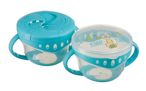 Набор тарелок с двумя крышками Happy Baby Comfy Plate Blue (4)
