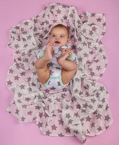 Пеленка Happy Baby муслиновая 90016 Pink (10)