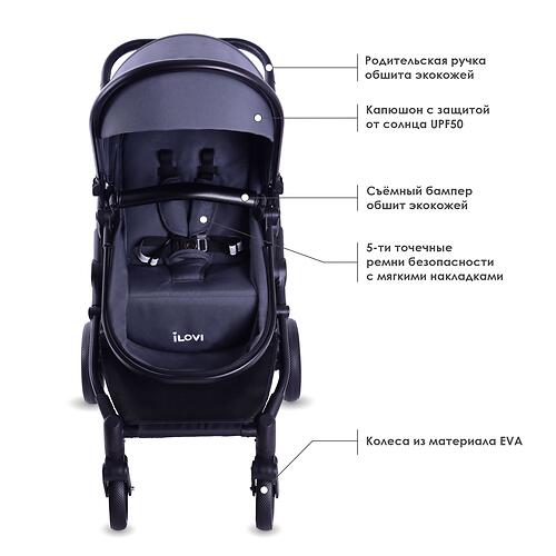 Коляска трансформер iLovi Grante Plus Beige (8)