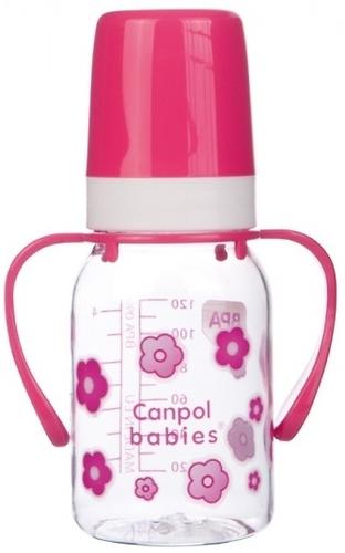 Тритановая бутылочка Canpol 120 мл с ручками 3мес+ в ассортименте (4)