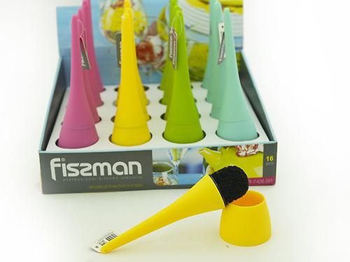 Ершик для мытья посуды в подставке 20x6 см (пластик) Fissman 7426 (1)
