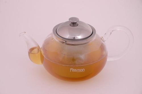 Заварочный чайник со стальным ситечком VIOLA 800 мл (стекло) Fissman 9221 (1)