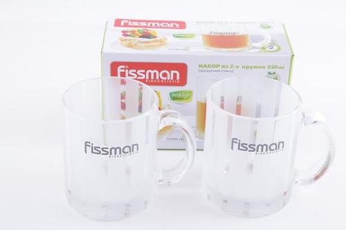 Набор из 2 кружек 350 мл (прозрачное стекло) Fissman 9304 (1)