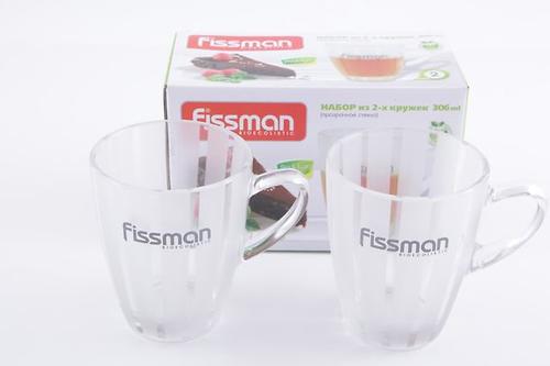 Набор из 2 кружек 306 мл (прозрачное стекло) Fissman 9306 (1)